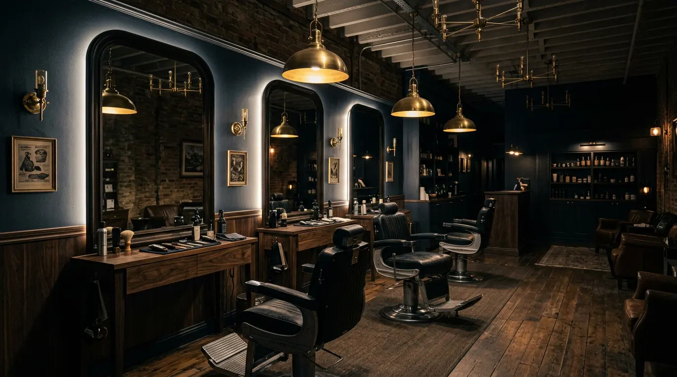 Intérieur du salon Lame & Co. avec fauteuils en cuir